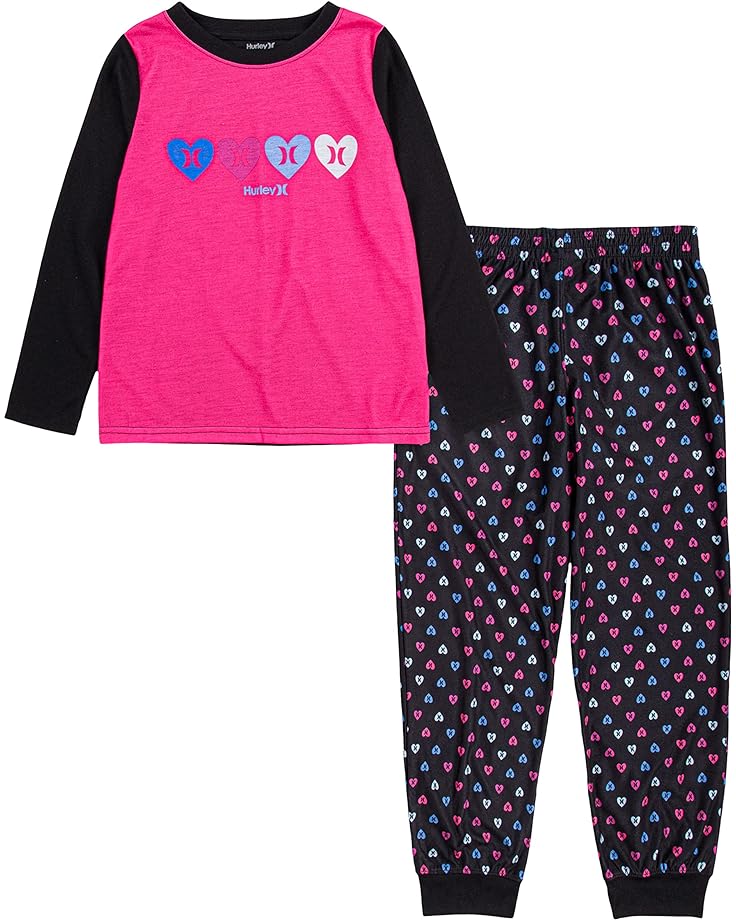 пижамный комплект hurley pajama two piece set черный Пижамный комплект Hurley Pajama Top and Pants Two-Piece Set, черный