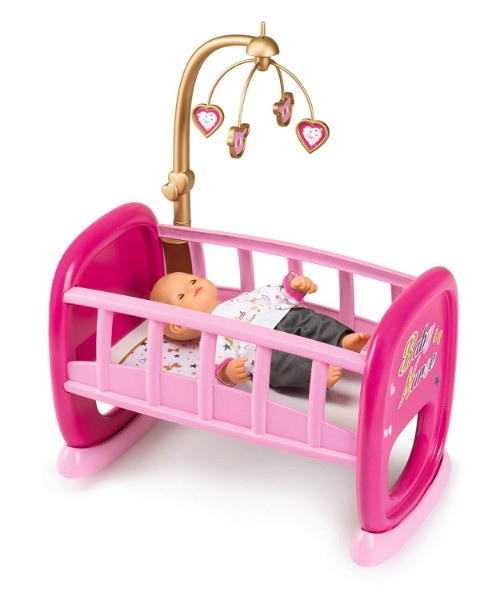 Кукла в кроватке Smoby кукла малыш smoby розовый