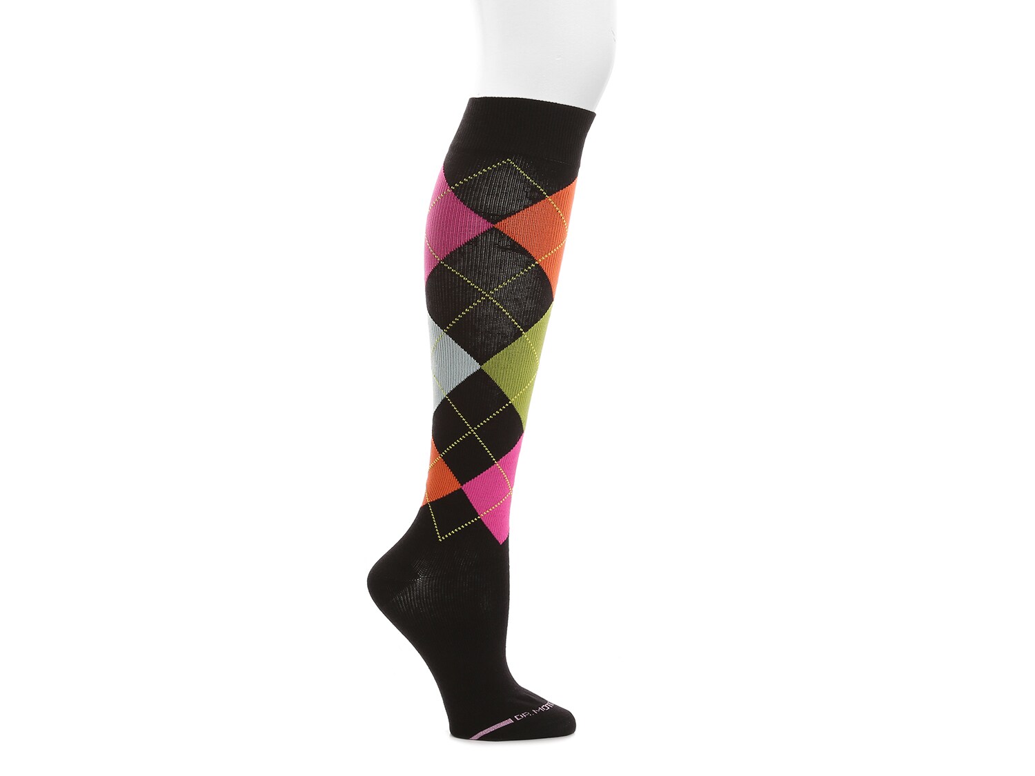 Носки Dr. Motion Argyle компрессионные, черный/розовый/зеленый носки компрессионные снимающие усталость 1 пара