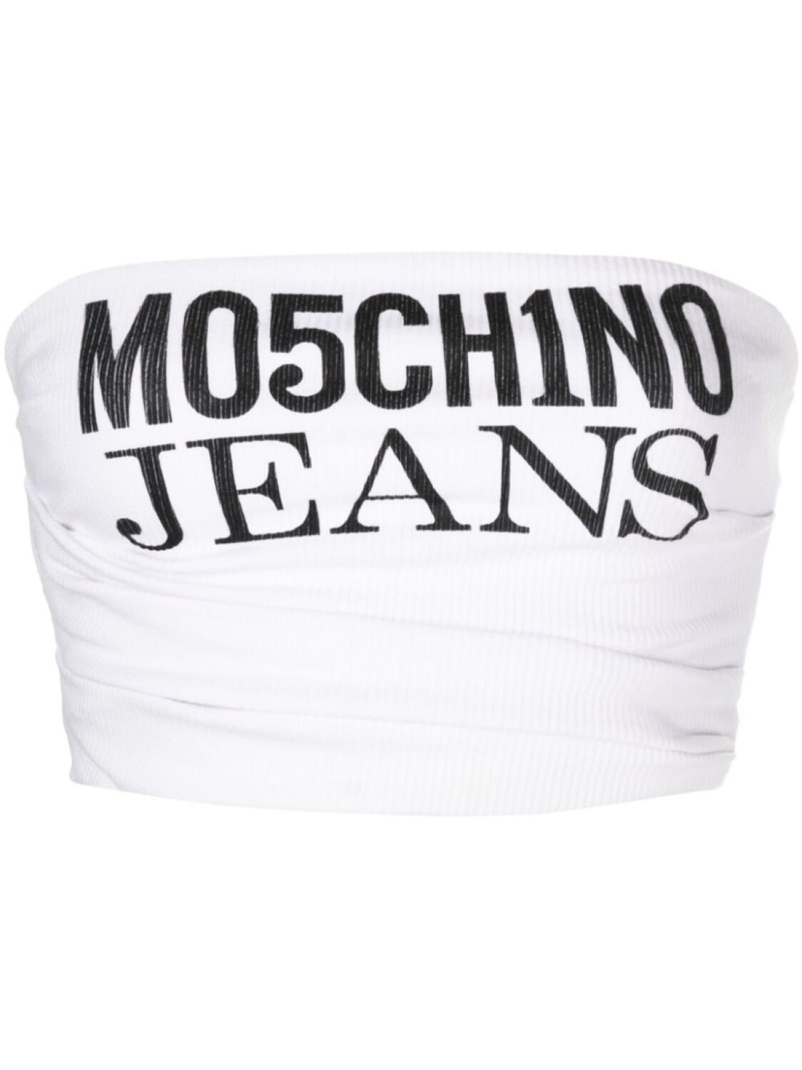 

MOSCHINO JEANS укороченный топ с драпировкой и логотипом, белый