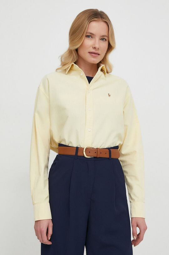 

Хлопчатобумажную рубашку Polo Ralph Lauren, желтый