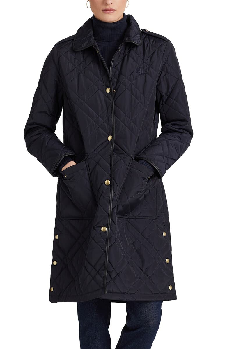 

Стеганое пальто с отделкой из искусственной кожи LAUREN RALPH LAUREN