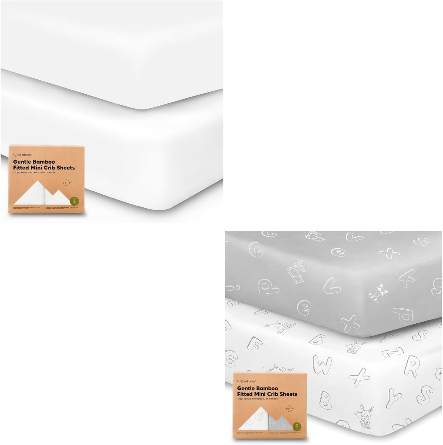 

Kea 2-Pack мини-простыней для детской кроватки и встроенных простыней Pack and Play — Pack N Play Простыни, органические простыни для детской кроватки для матраса Pack and Play, простыни Playard для детской кроватки KeaBabies