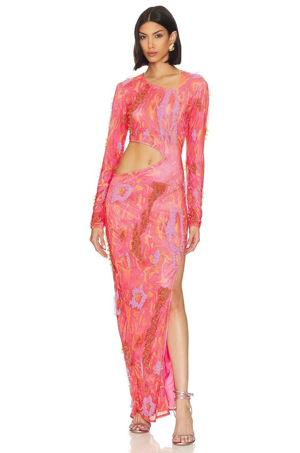 

Платье макси Onalaja x REVOLVE Cut Out, цвет Pink & Burnt Orange Combo