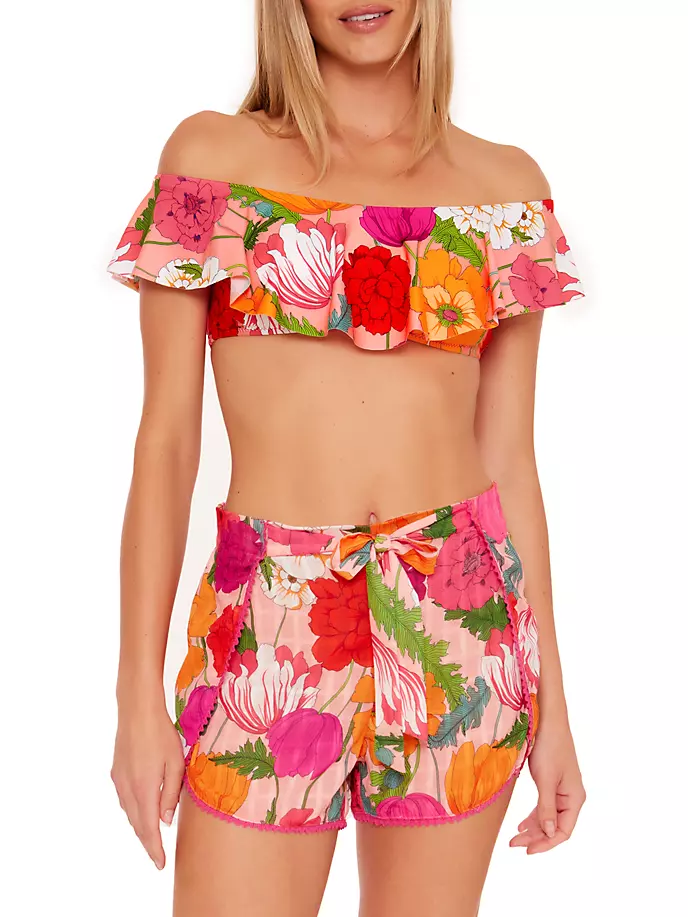 

Шорты на шнурке Sunny Bloom Trina Turk, мультиколор