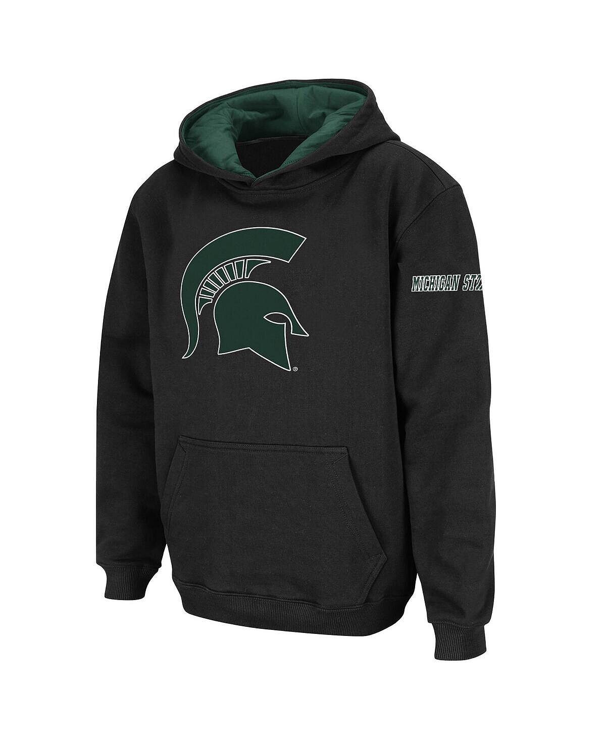 

Черный пуловер с капюшоном и большим логотипом Big Boys Michigan State Spartans Stadium Athletic