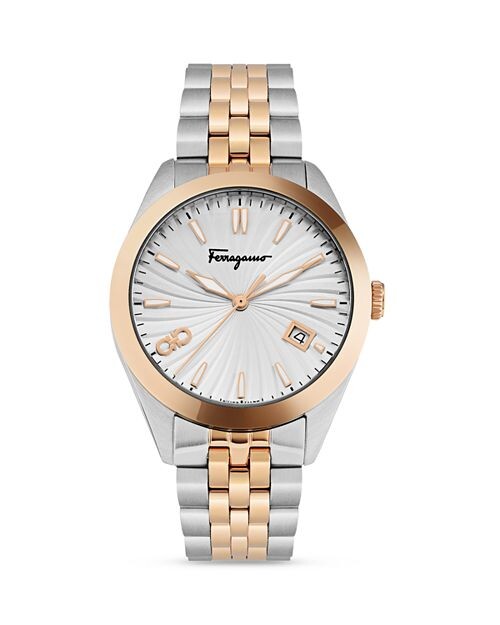 

Классические двухцветные часы из нержавеющей стали, 36 мм Ferragamo, цвет Silver