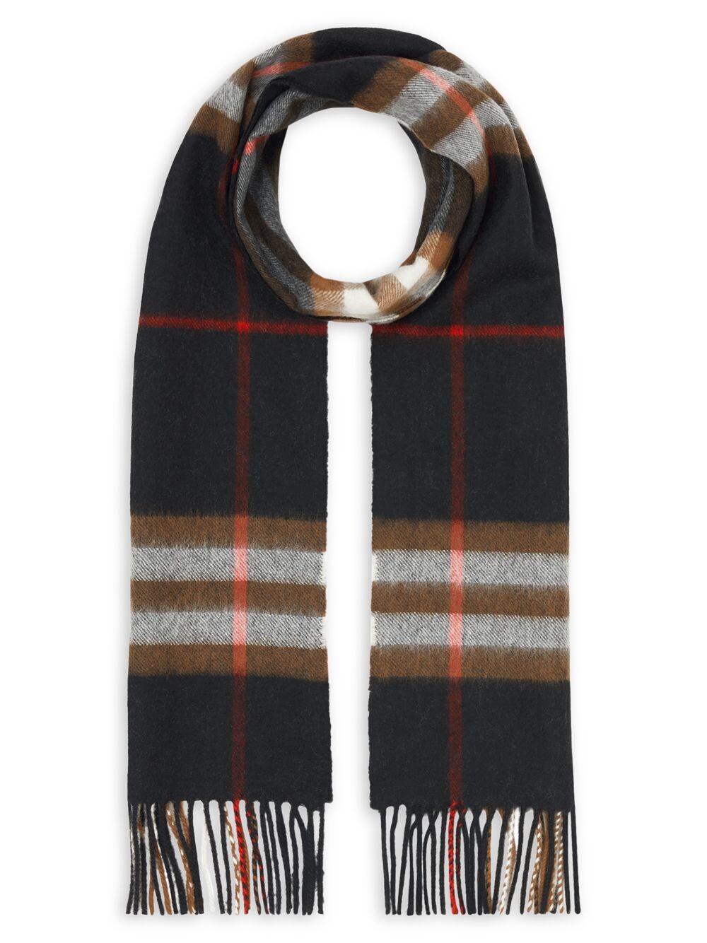 

Классический кашемировый шарф в гигантскую клетку Burberry, черный