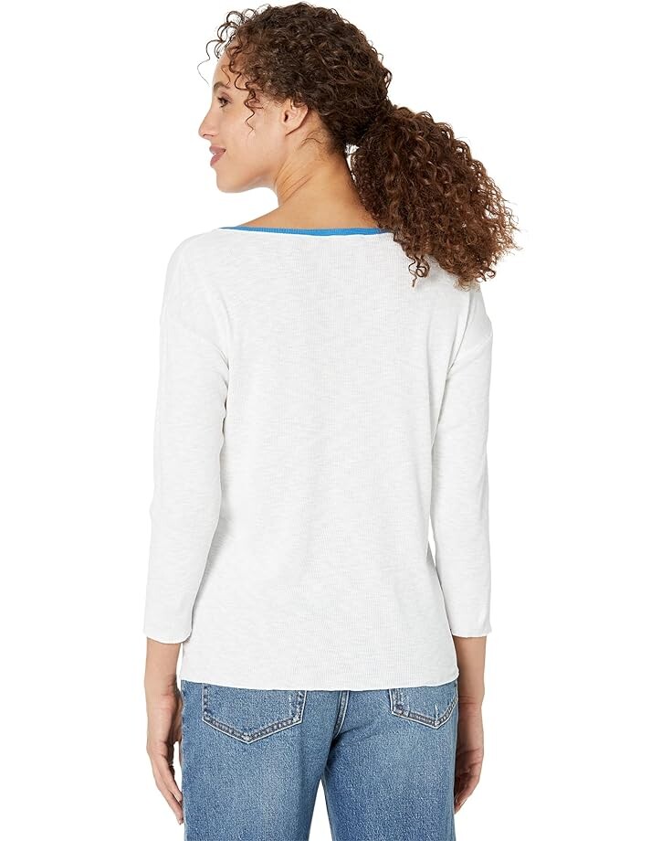 

Футболка Lilla P 3/4 Sleeve 2x2 Ribbed Slub Boatneck Tee, цвет Tide