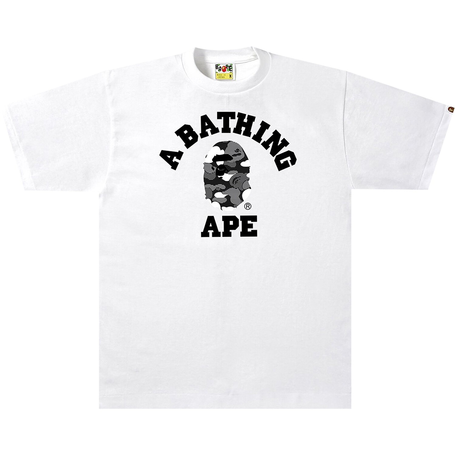 

Футболка BAPE Stripe ABC Camo, цвет Белый/Черный
