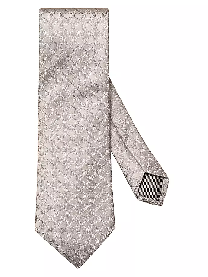 Жаккардовый шелковый галстук с цветочным принтом Eton, серый
