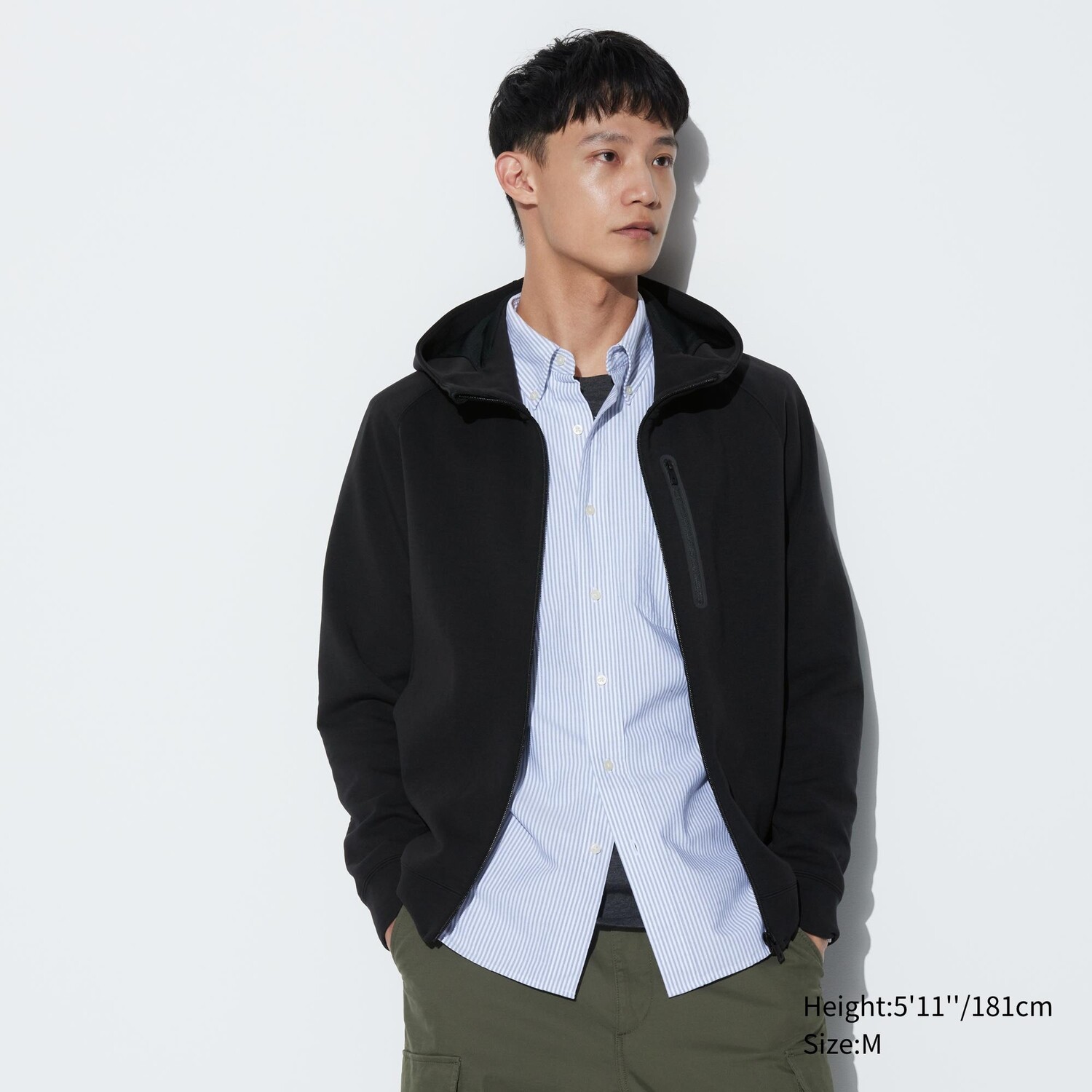

Толстовка Uniqlo на молнии с капюшоном, черный