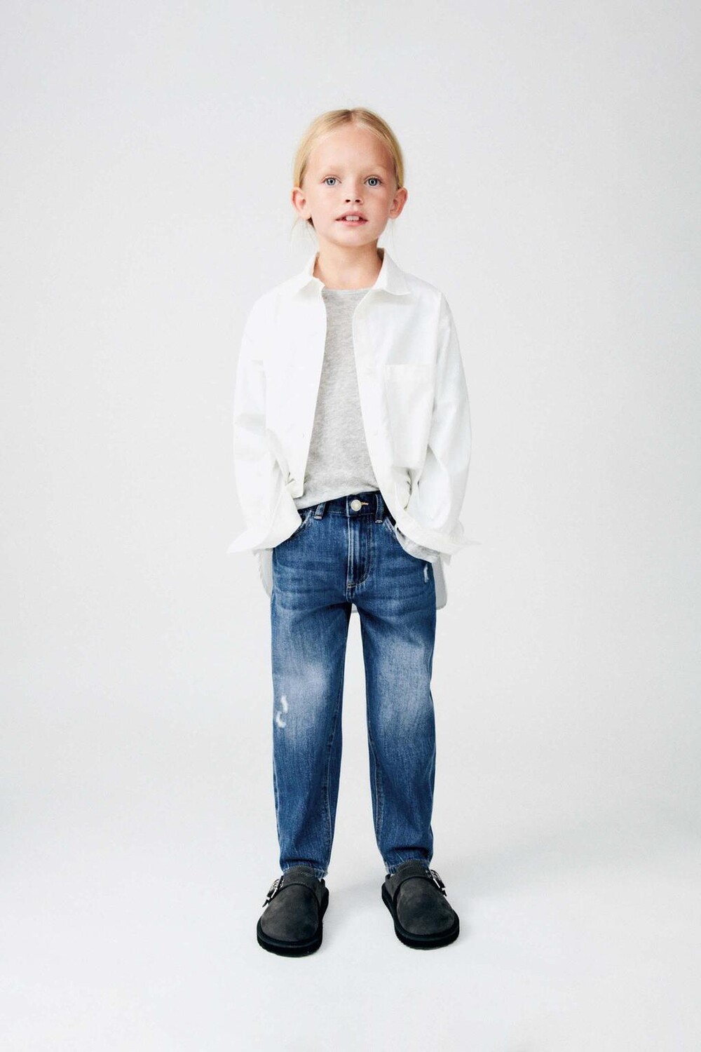 

Рваные джинсы низкого кроя ZARA, синий