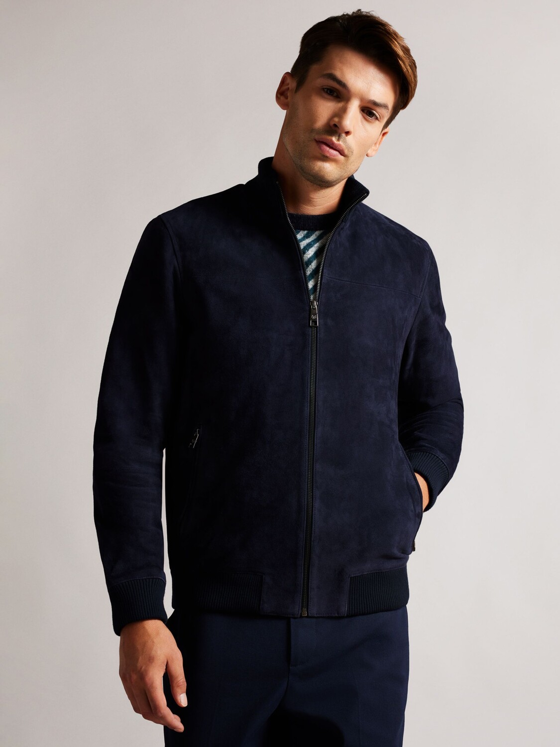 

Замшевая куртка Peveril Ted Baker, темно-синий