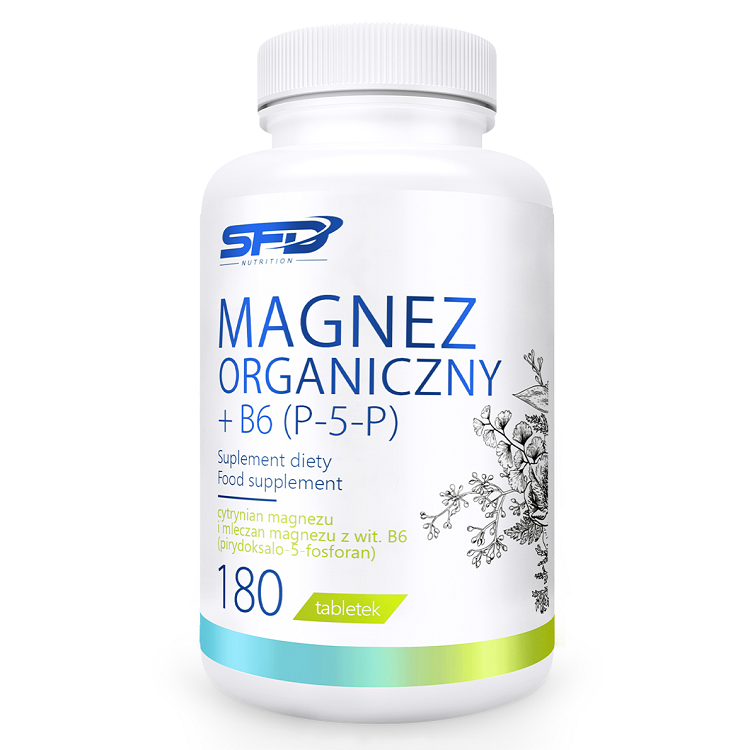 Магний с витамином B6 Sfd Magnez Organiczny + B6 (P-5-P), 180 шт магний b6 400 мг 120 шт таблетки nutraway