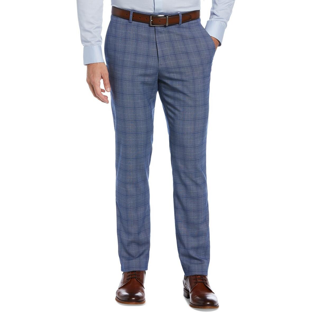 

Мужские брюки узкого кроя в клетку Perry Ellis Portfolio, цвет Hazy Blue