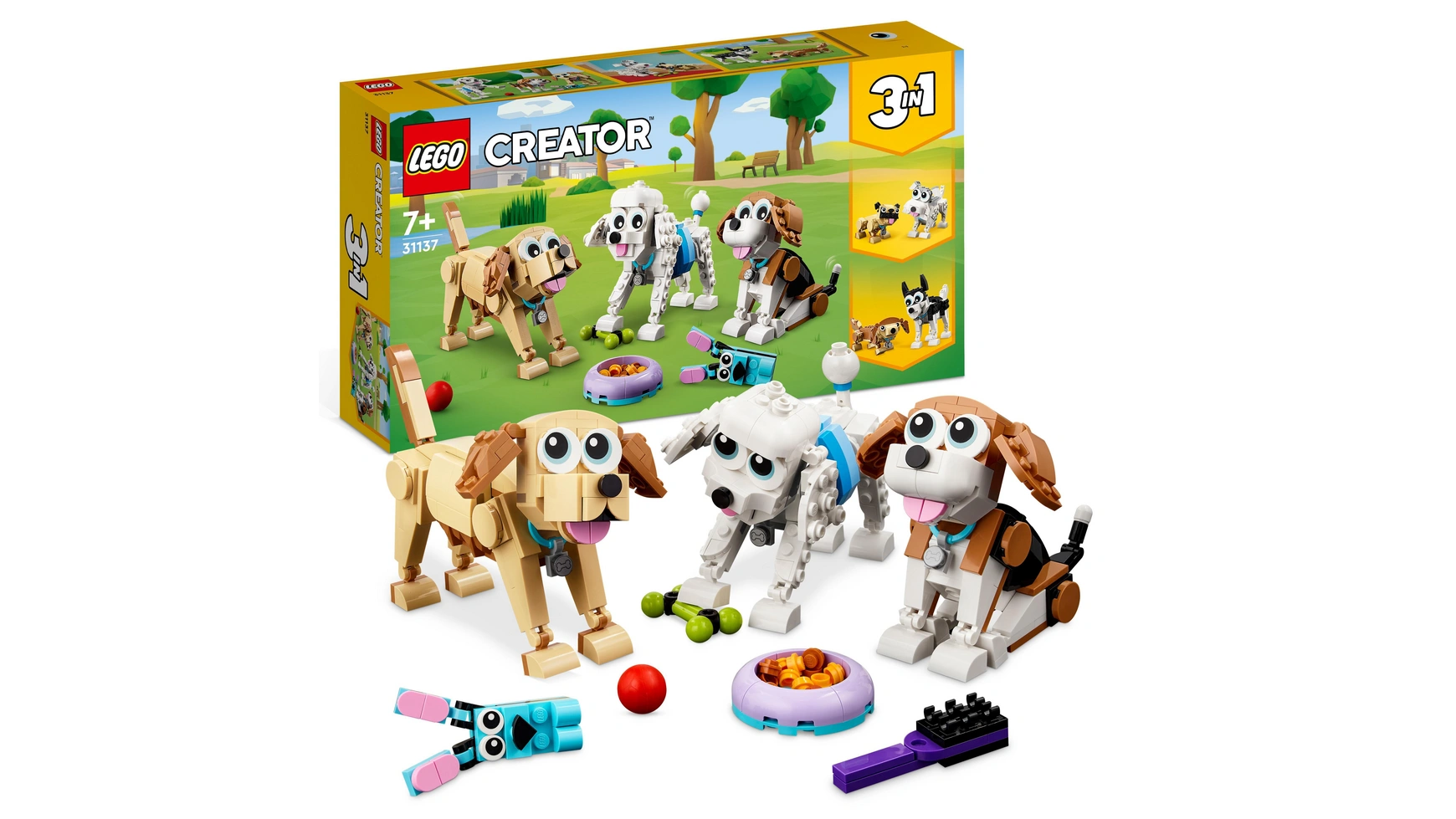 Lego Creator 3in1 Набор игрушек с милыми собаками и животными lego creator 3in1 низкорамный грузовик с вертолетом