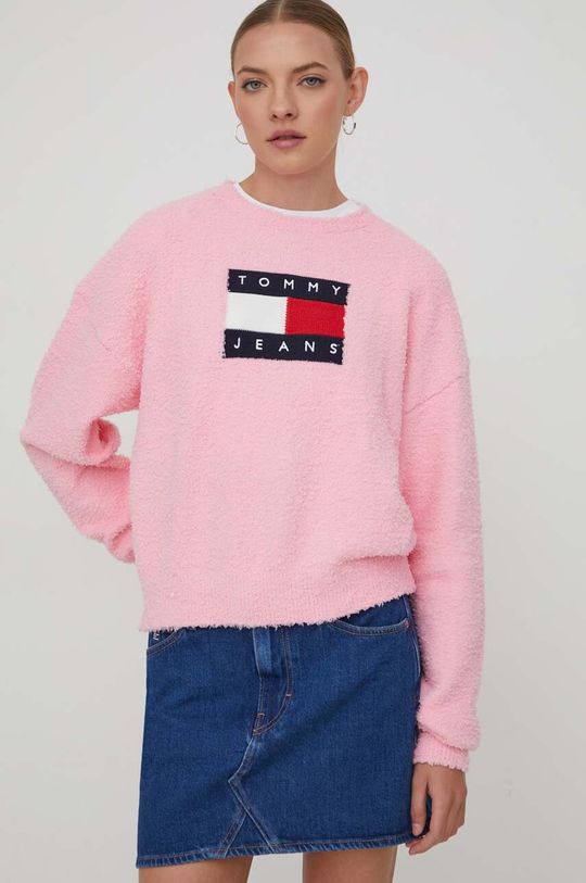 Свитер Tommy Jeans, розовый свитер tommy jeans телесный