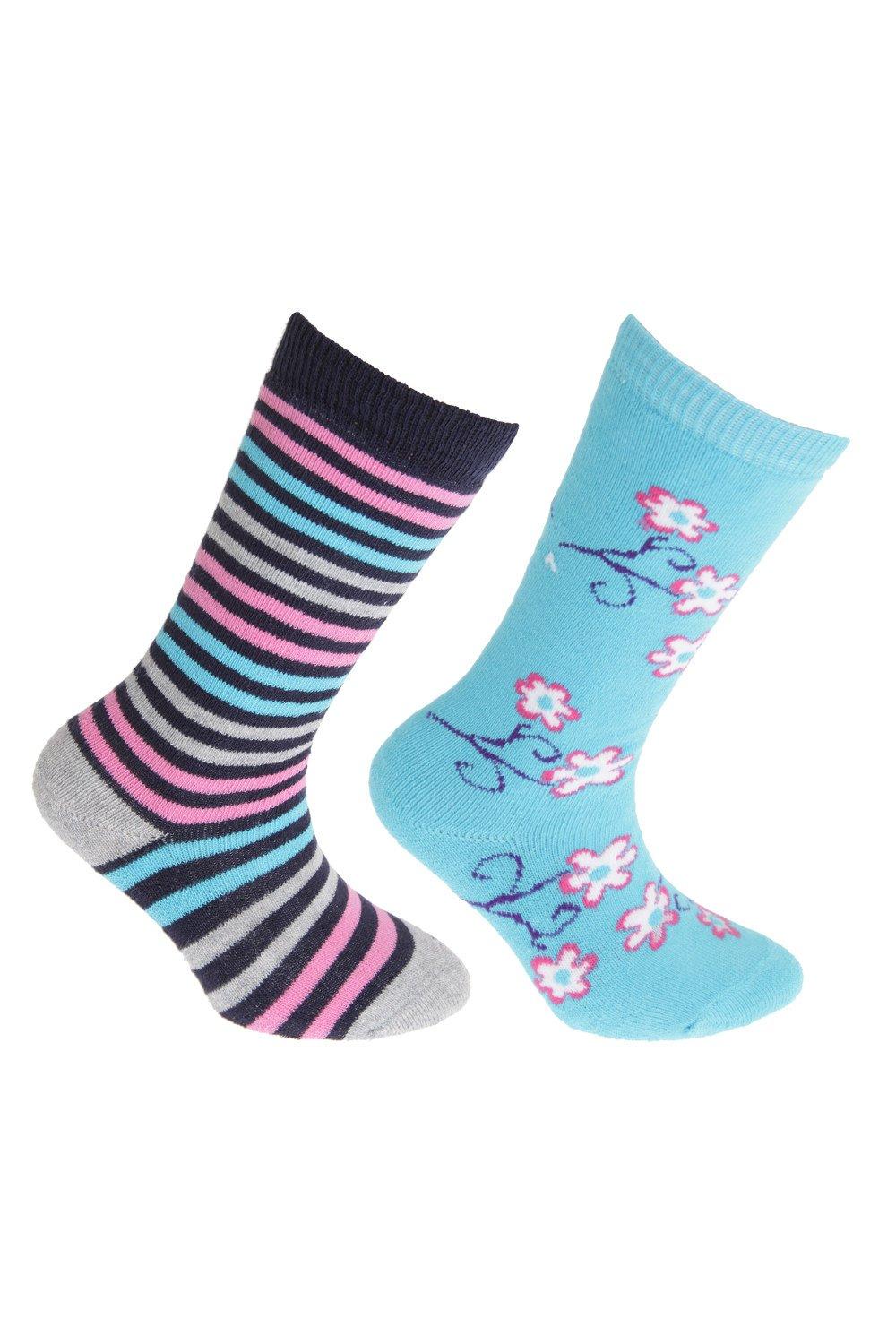 Резиновые носки с высоким содержанием хлопка (2 пары) Floso, синий носки artie комплект из 2 пар размер 13 14 красный синий