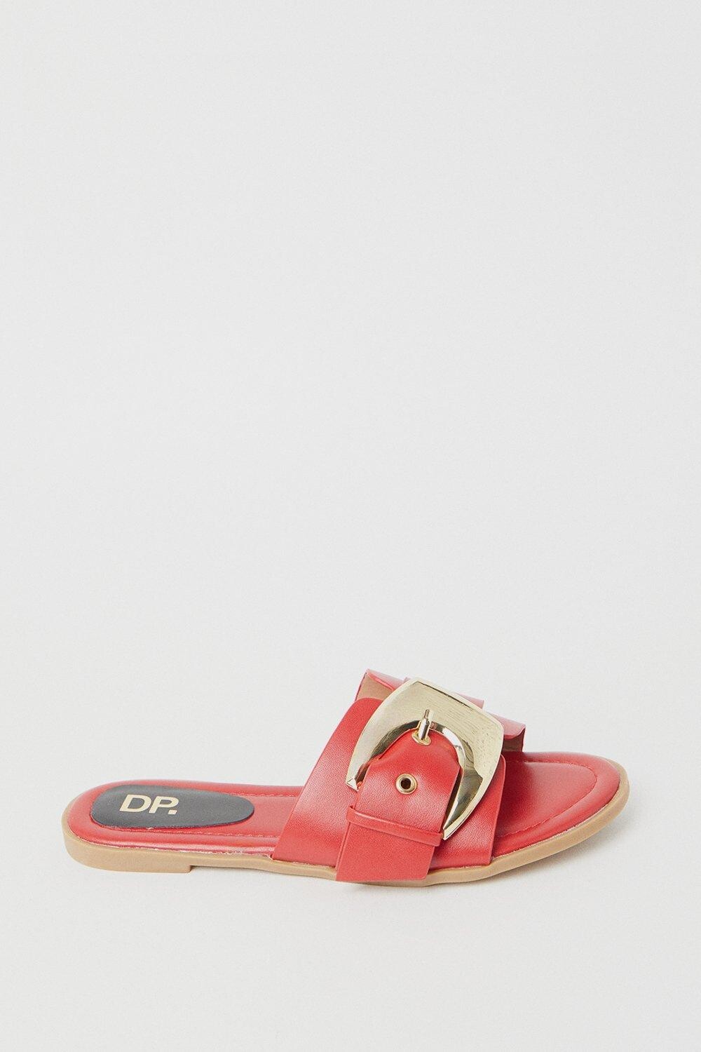 

Босоножки на плоской подошве с массивной металлической пряжкой Farah Dorothy Perkins, красный