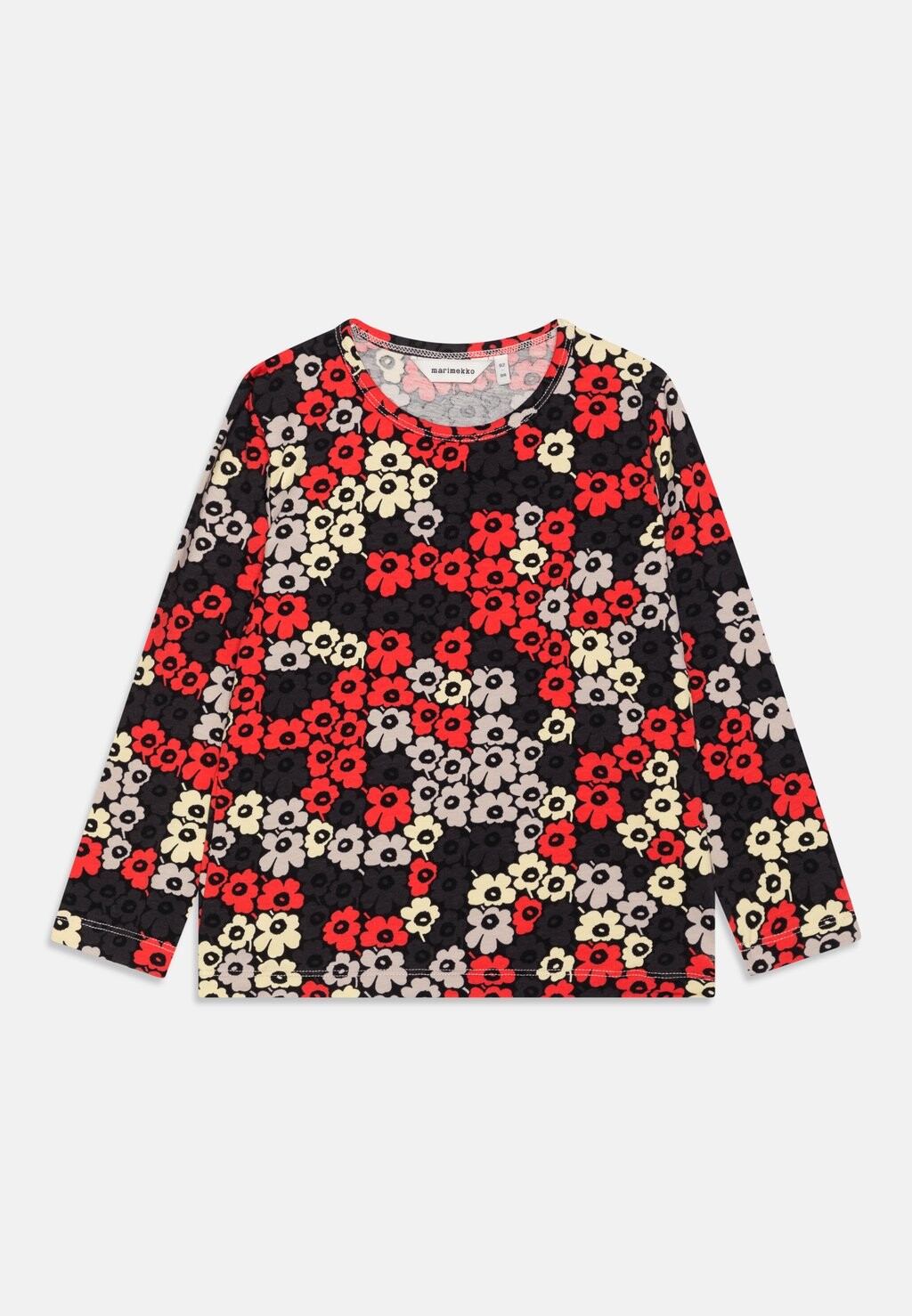 Футболка с длинными рукавами Ouli Pikkuinen Unikko Longsleeve Unisex Marimekko, цвет black/red/yellow модель автомобиля ixo gmc 950 coe 1954 red yellow красный желтый tr081 1 43