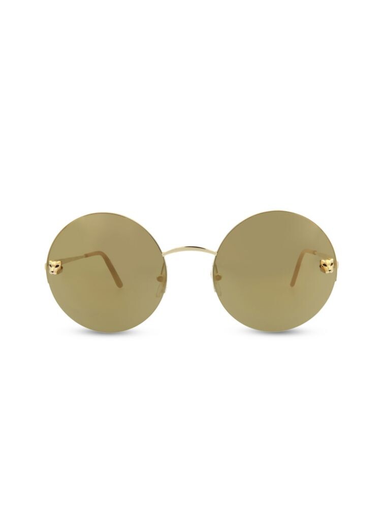 

Круглые солнцезащитные очки 58MM Cartier, цвет Gold Black