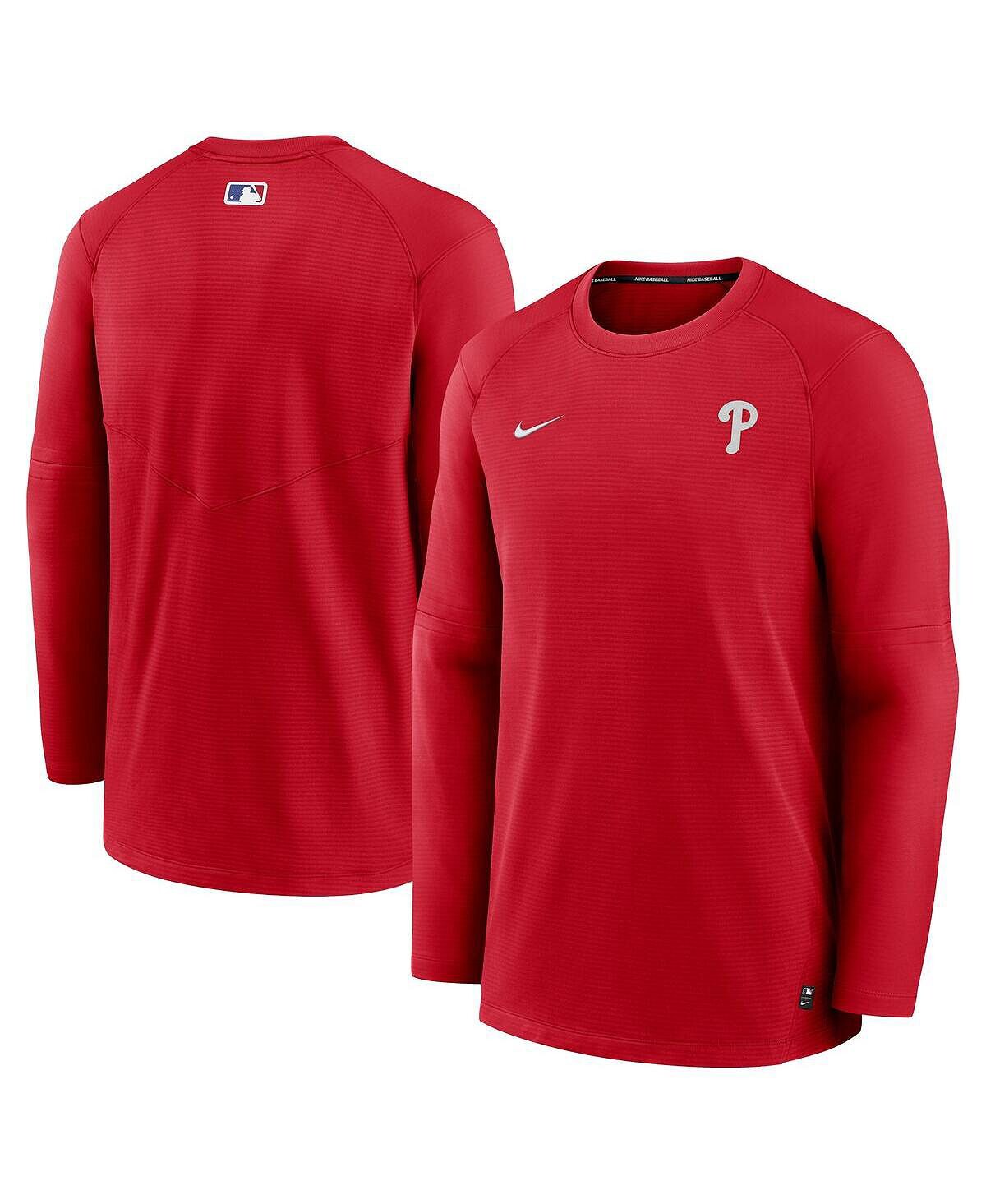 

Мужская красная футболка с длинным рукавом и логотипом Philadelphia Phillies Authentic Collection Performance Nike