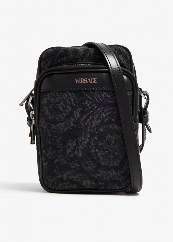 Сумка кросс-боди Versace Barocco Athena, черный сумка тоут versace barocco athena бежевый