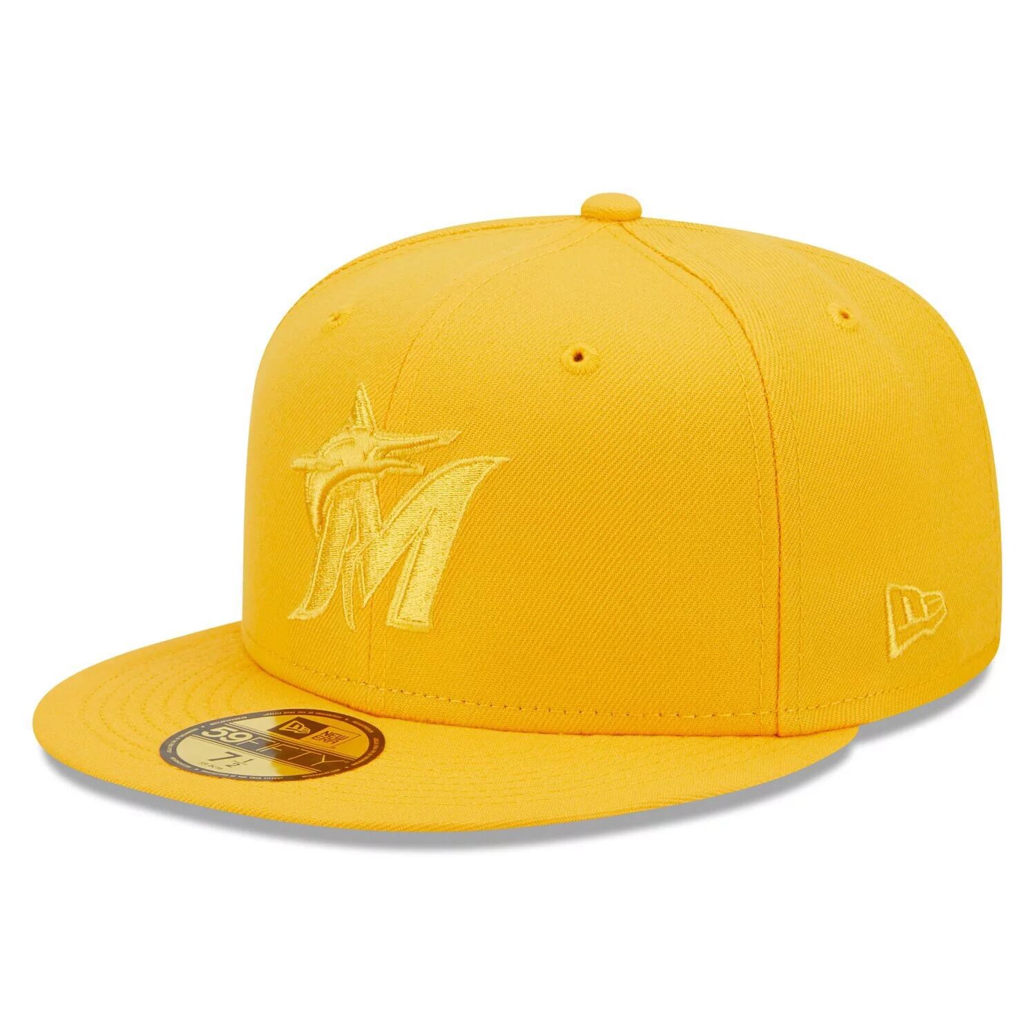 

Мужская приталенная шляпа New Era Gold Miami Marlins в тон 59FIFTY