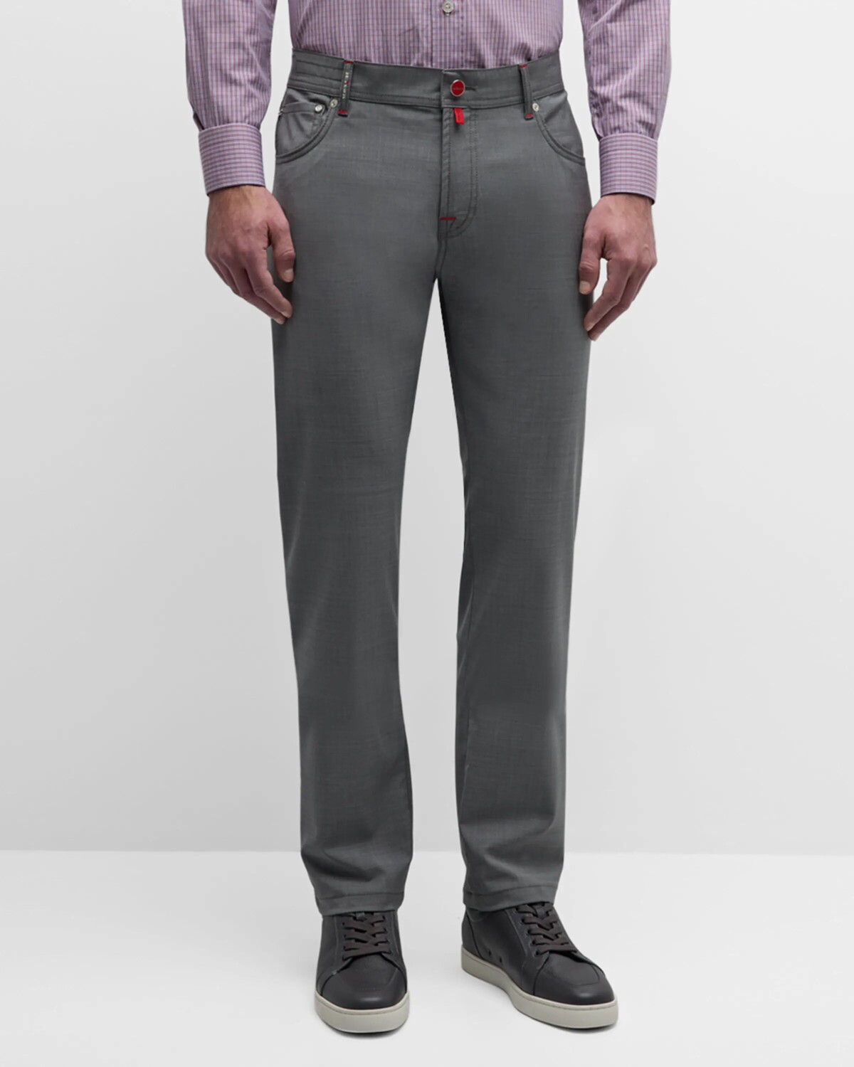 

Мужские эластичные брюки с 5 карманами Kiton, цвет Gray