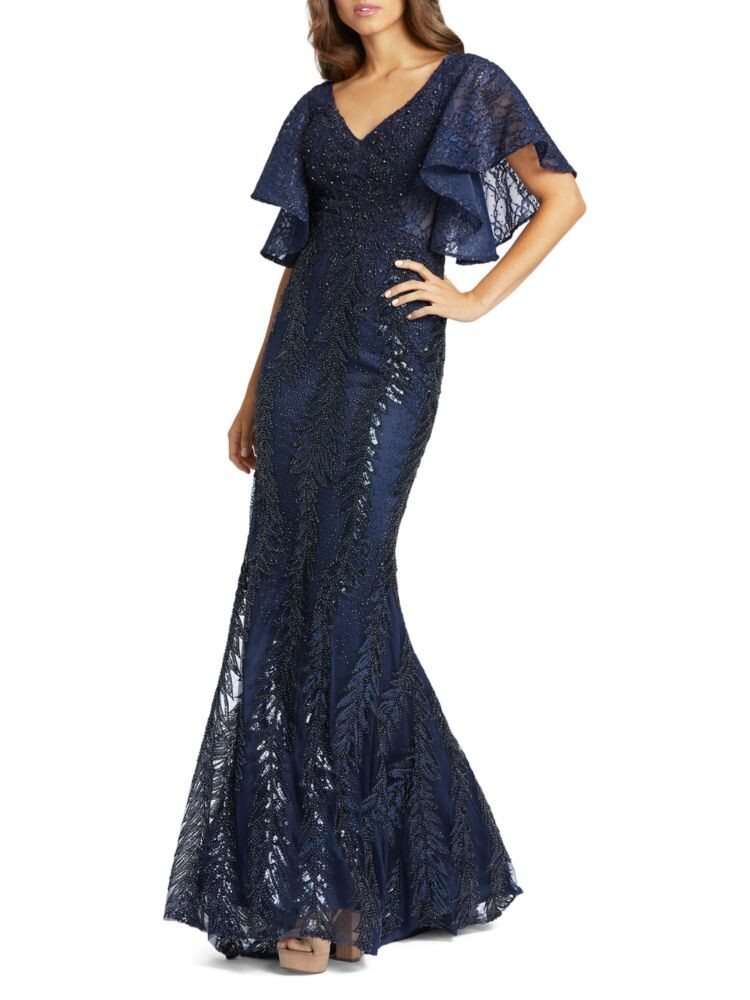 

Кружевное платье-труба Mac Duggal, цвет Midnight