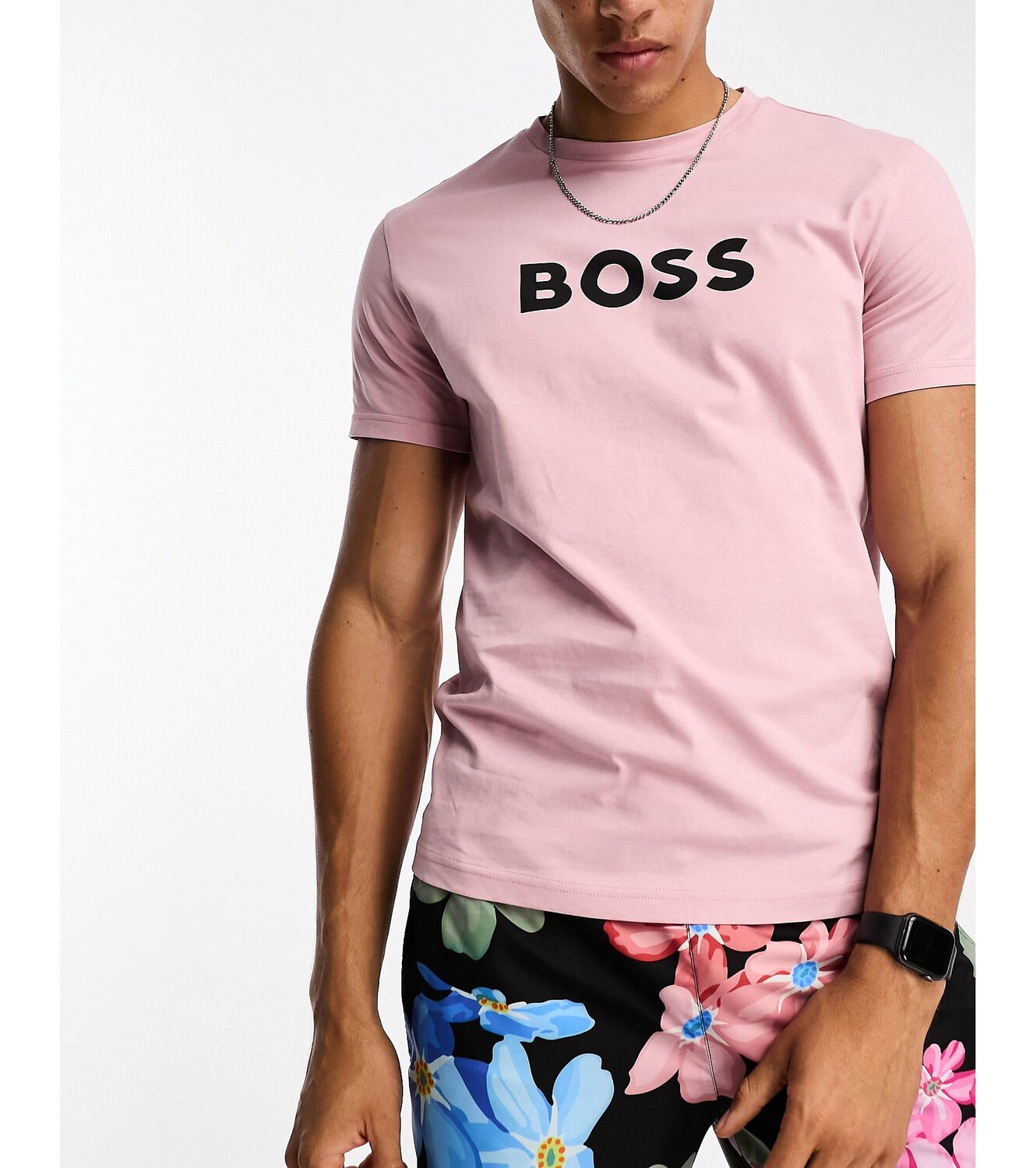 

Пастельно-розовая пляжная футболка стандартного кроя BOSS BOSS Bodywear