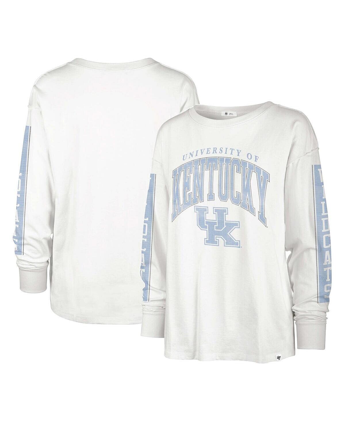 

Женская белая футболка Kentucky Wildcats Statement SOA 3-Hit с длинным рукавом '47 Brand, белый