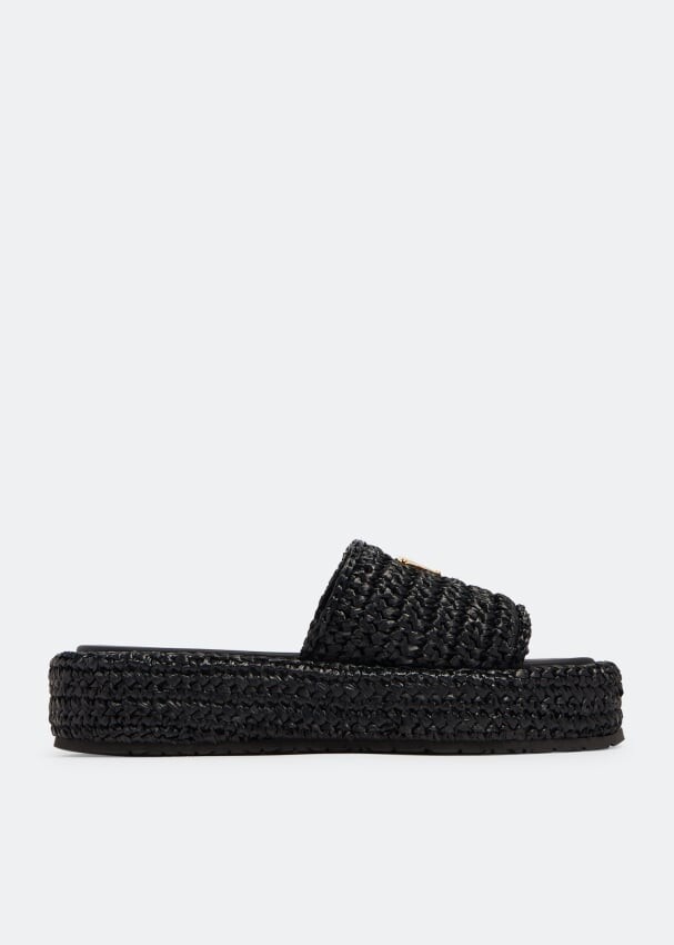 

Шлепанцы Prada Crochet Flatform, черный