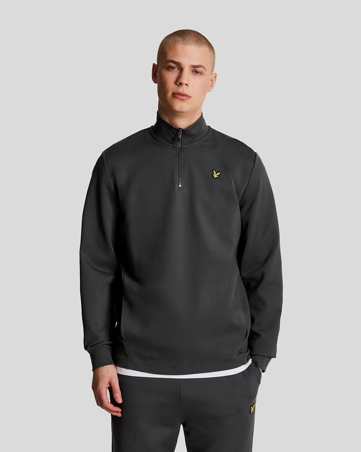 

Графитовый флисовый свитшот sports fly на молнии 14 Lyle & Scott, черный