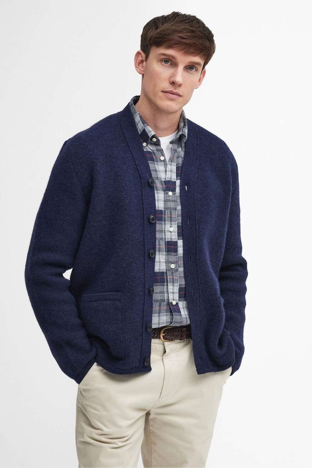 

Вязаный кардиган Langside Barbour, синий