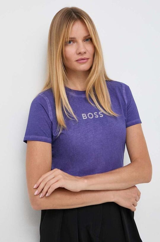 

Хлопковая футболка BOSS ORANGE Boss Orange, фиолетовый