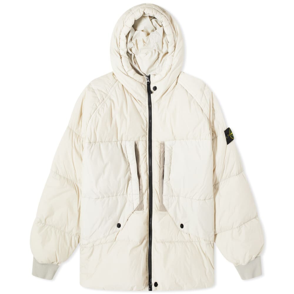 

Репсовая куртка-пуховик с капюшоном Stone Island