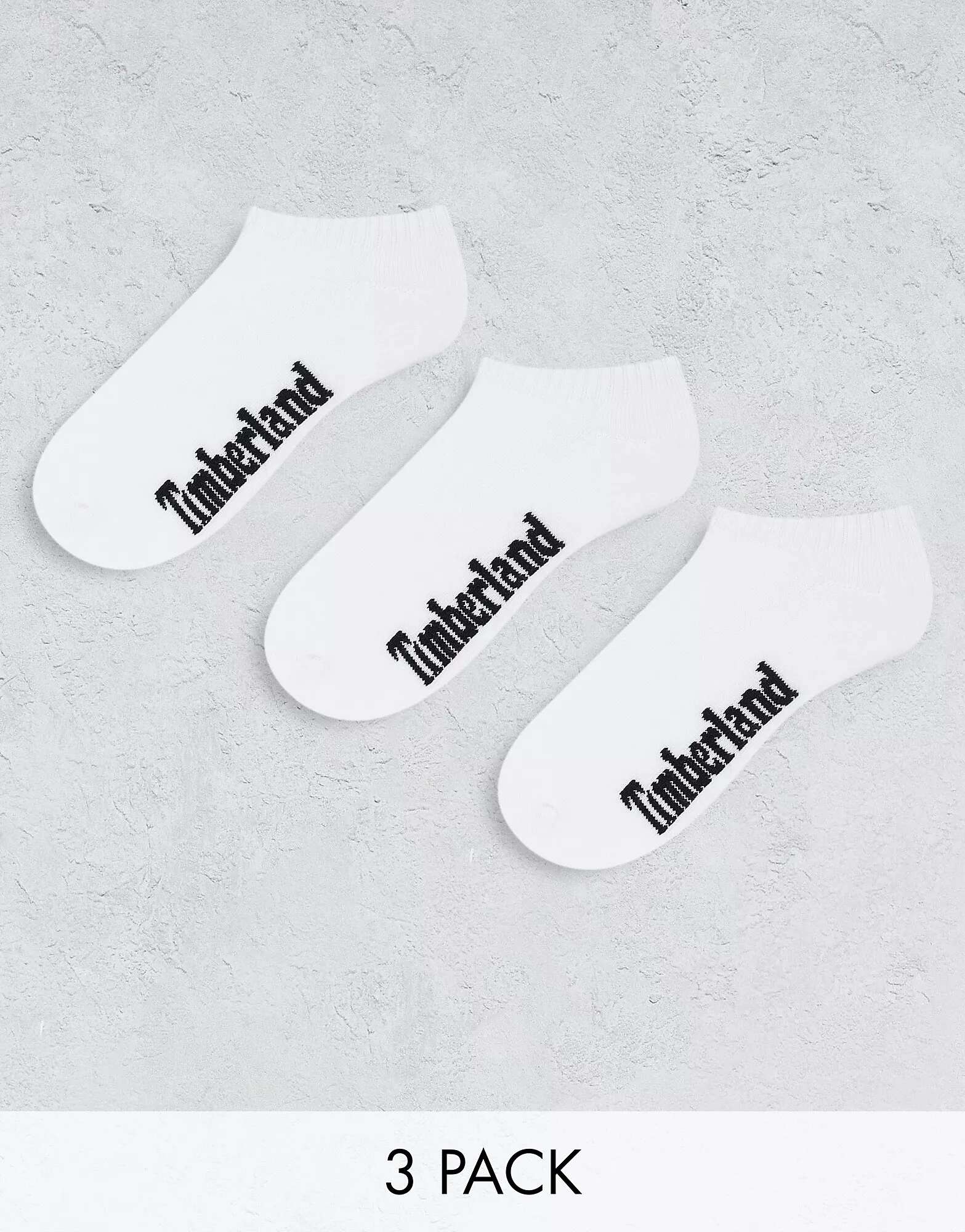 Три пары белых носков-невидимок Timberland