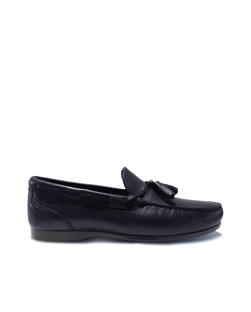 

Мужские мокасины кожаные синие с кисточками Sebago, синий