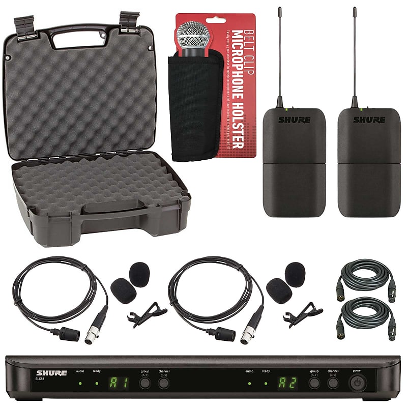 

Беспроводная микрофонная система Shure Shure BLX188/CVL Dual Lavalier Wireless Mic System + Case + Cables (H10 Band)