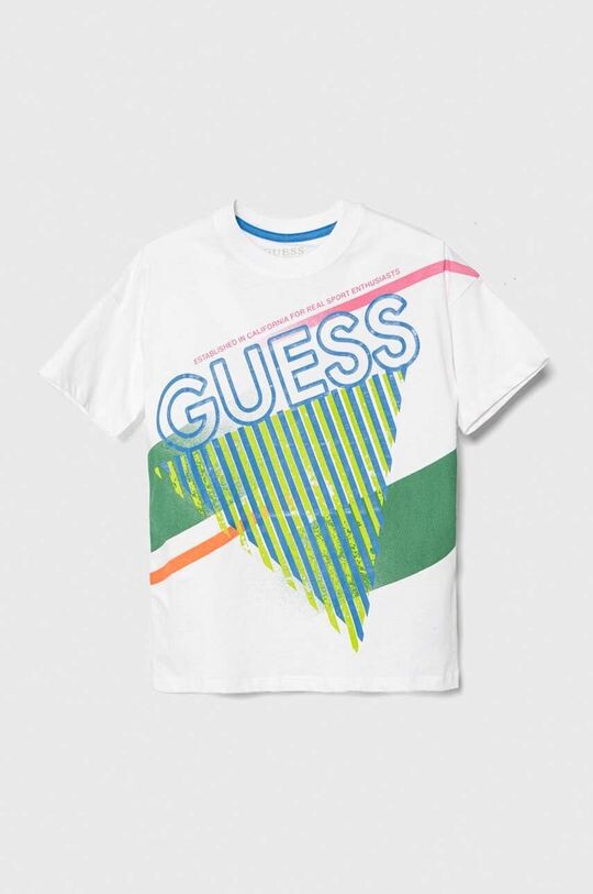 

Детская хлопковая футболка Guess, белый