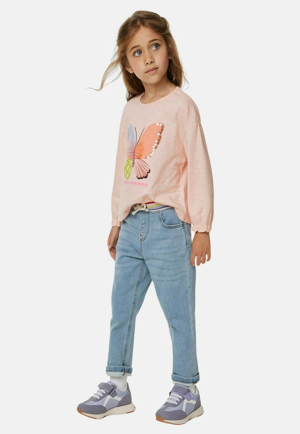 

Джинсы-сигареты Regular Denim Jeans Marks & Spencer, цвет light denim
