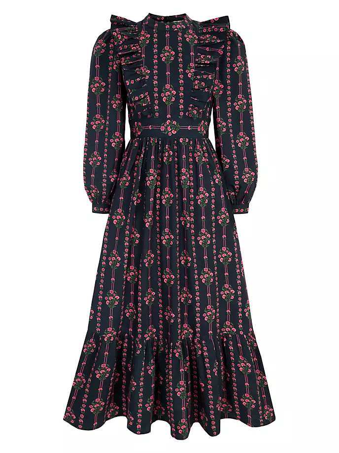 

Платье Margaret в полоску герани Pink City Prints, цвет geranium stripe