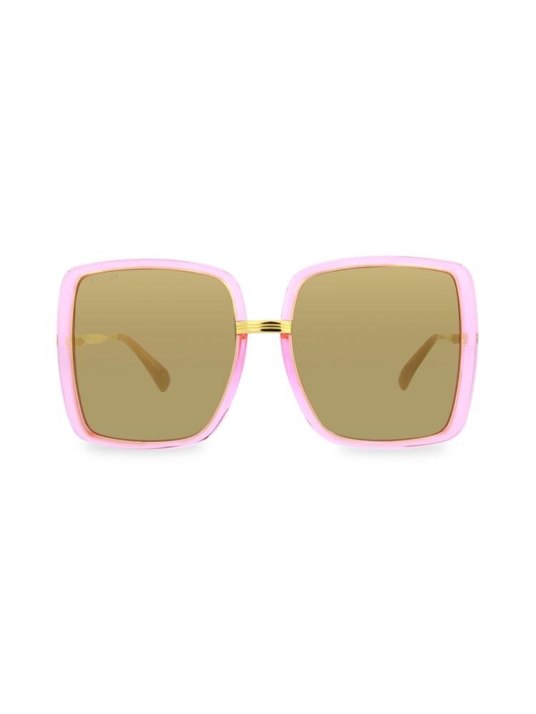 

Квадратные солнцезащитные очки 60 мм Gucci, цвет Pink Gold