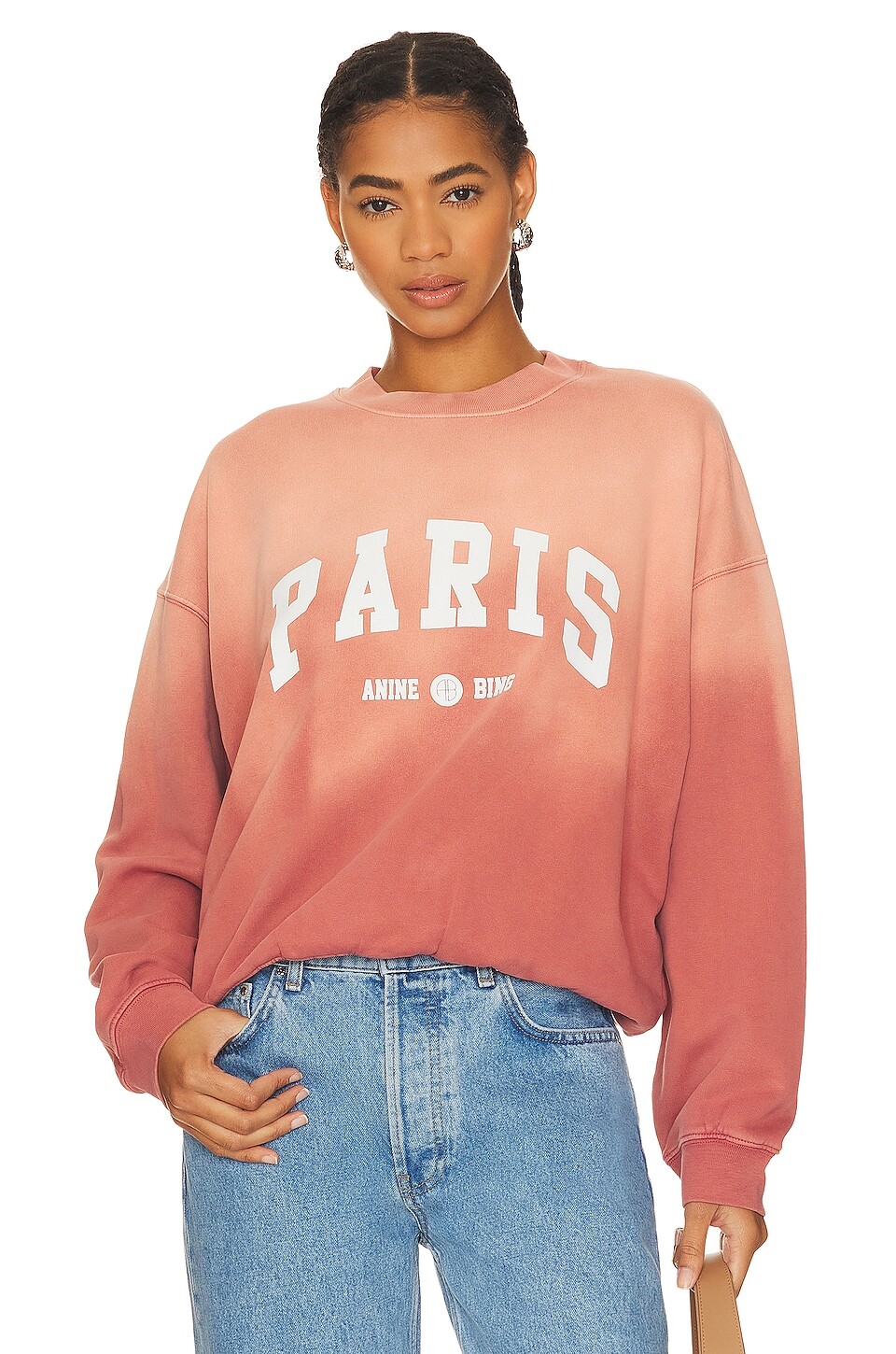 

Толстовка ANINE BING Jaci University Paris, цвет Washed Faded Terracotta
