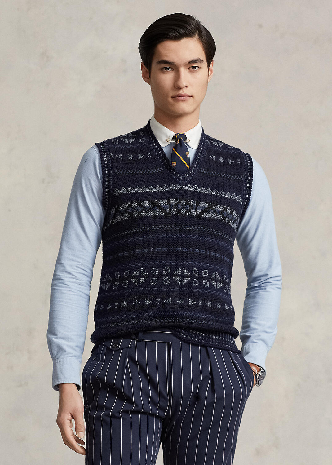 

Свитер Fair Isle из смесового хлопка