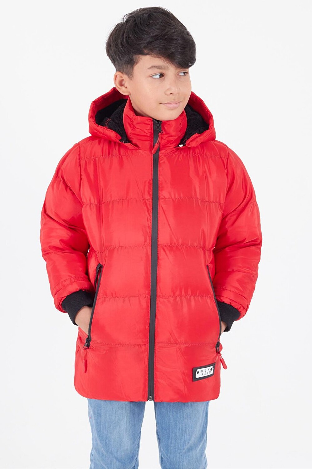 

Пальто для мальчика BLN Dream Printed Hooded Puffer Coat 14541 Bilen Kids, красный