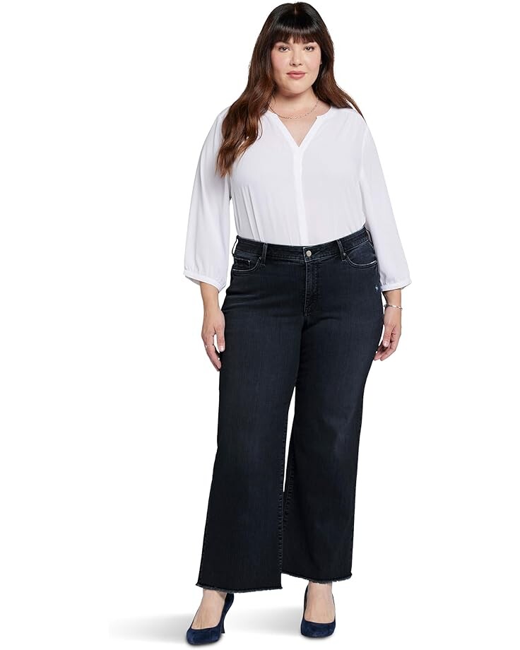 

Джинсы NYDJ Plus Size Teresa Wide Leg Ankle Fray Hems in Huntley, цвет Huntley