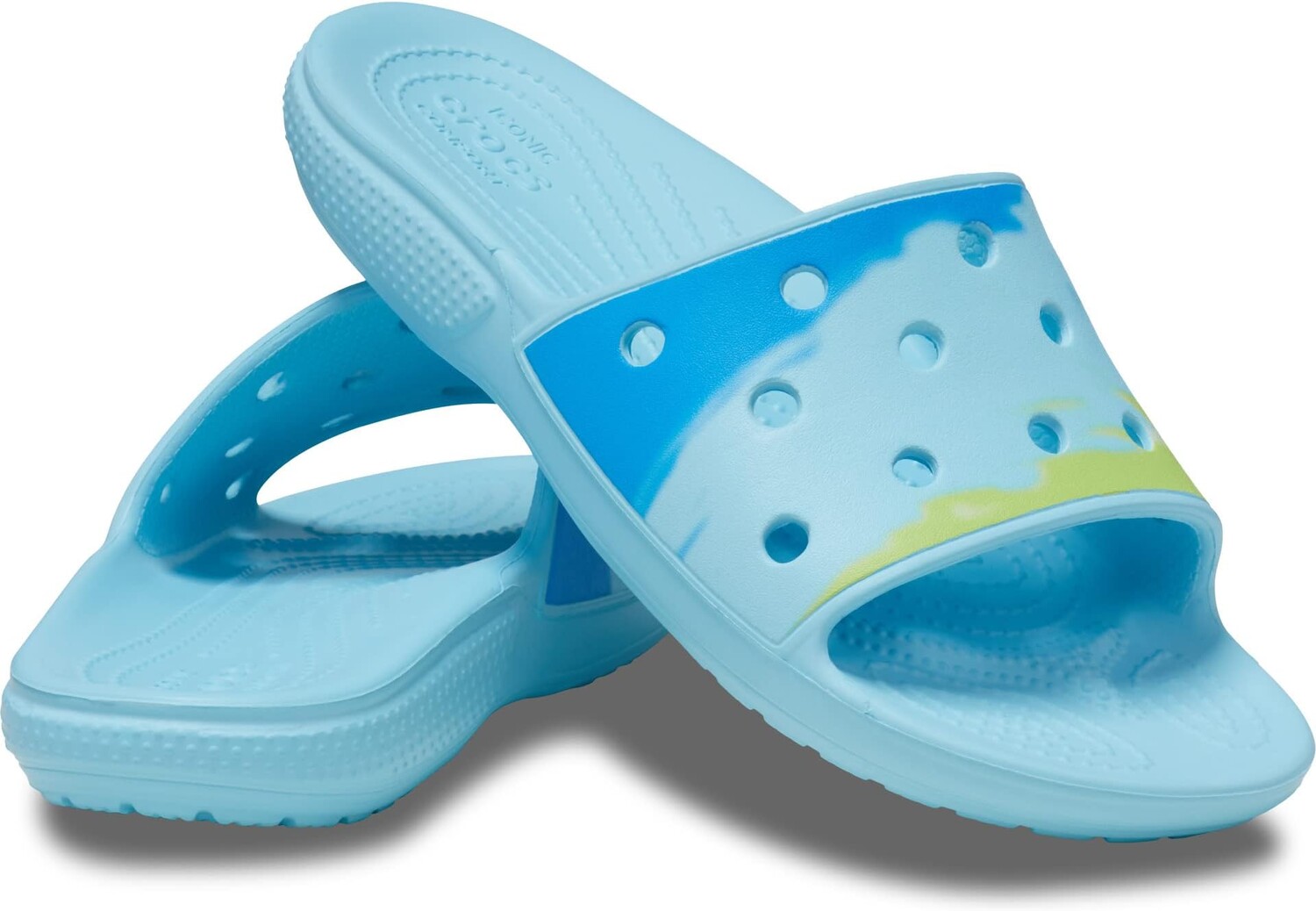 

Сандалии Classic Slide - Tie-Dye Graphics Crocs, цвет Arctic/Multi Ombre